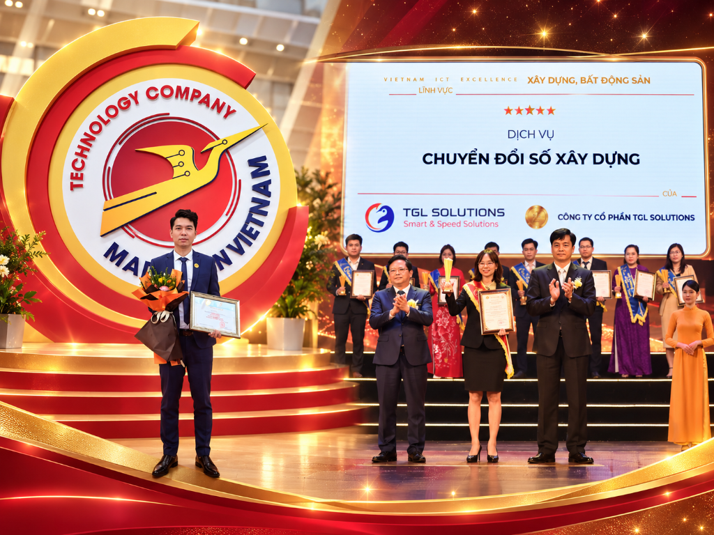 Đại diện TGL Solutions tại lễ trao giải Chuyển đổi số xây dựng